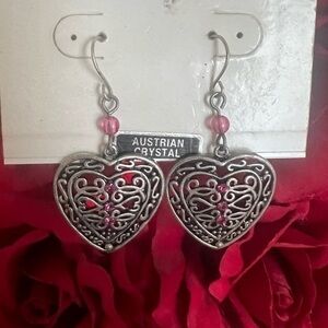 Austrian‎ crystal heart earrings